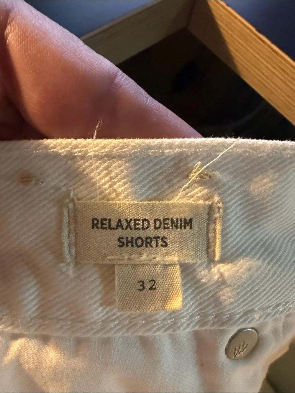 Madewell Women's White Denim Cutoff Shorts with button fly